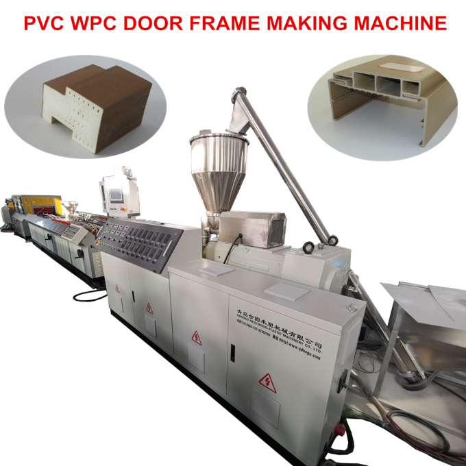 Cadena de producción industrial del panel de la puerta del compuesto WPC de la máquina plástica de madera de la puerta máquina de la puerta de WPC 4